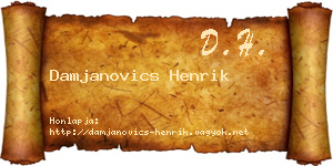Damjanovics Henrik névjegykártya